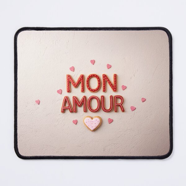 Item preview, Elegant French Love Design: 'Mon Amour' with Hearts on Minimalist Background designed and sold by Michael van der Hoorn.