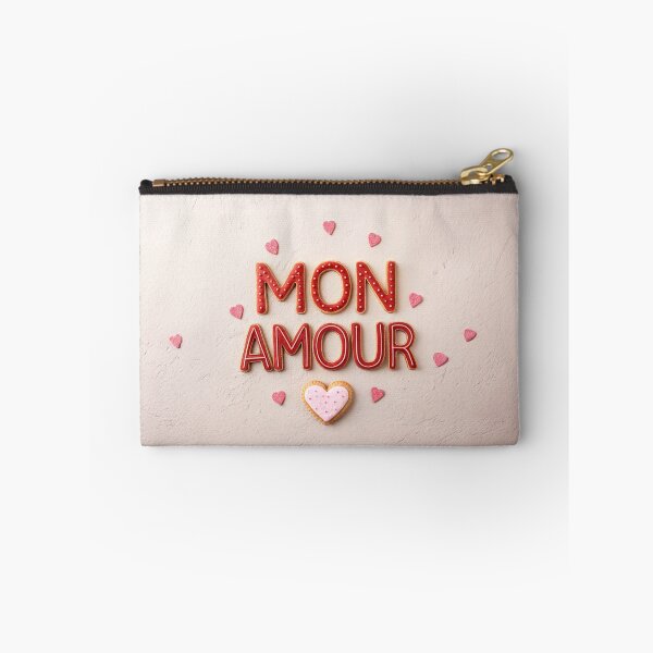 Item preview, Elegant French Love Design: 'Mon Amour' with Hearts on Minimalist Background designed and sold by Michael van der Hoorn.