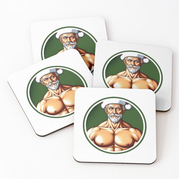 Item preview, Santa Claus with ripped abs designed and sold by muscledaddies.