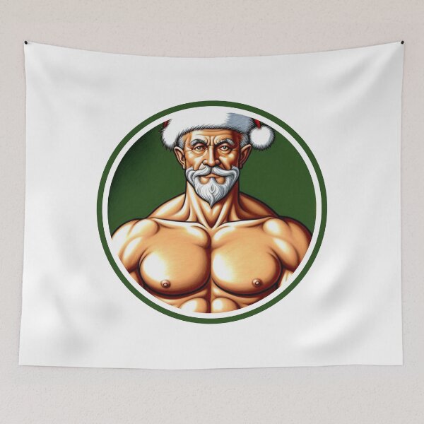 Item preview, Santa Claus with ripped abs designed and sold by muscledaddies.