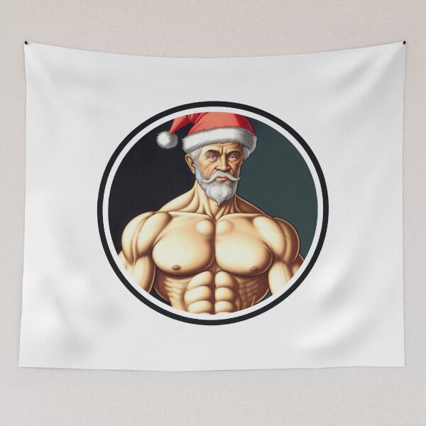Item preview, 8 pack abs Santa Claus designed and sold by muscledaddies.