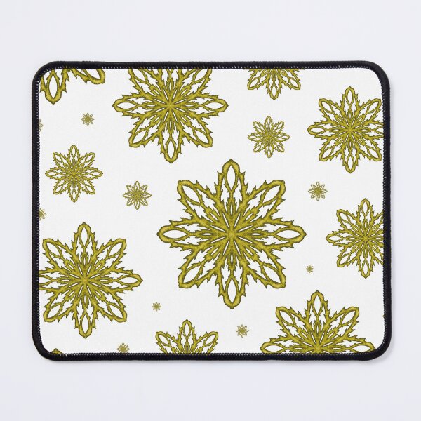 Item preview, Pattern of falling snowflakes "Inspiration" yellow on a white background designed and sold by Cherevan.