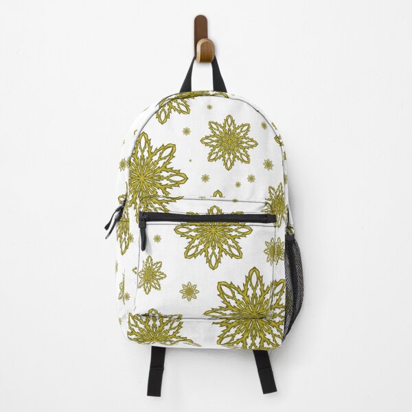 Item preview, Pattern of falling snowflakes "Inspiration" yellow on a white background designed and sold by Cherevan.