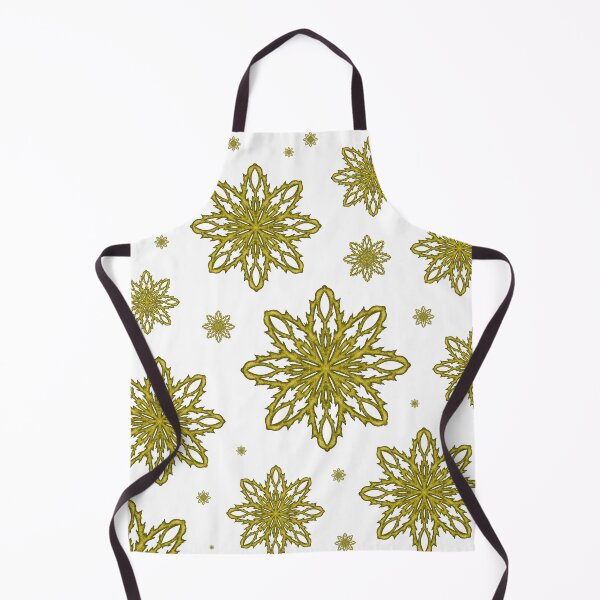 Item preview, Pattern of falling snowflakes "Inspiration" yellow on a white background designed and sold by Cherevan.