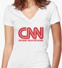 CNN - Criminal News Network Women's Fitted V-Neck T-Shirt