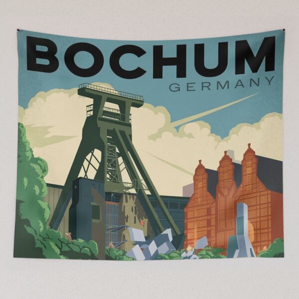 Item preview, Bochum Vintage Travel Poster designed and sold by TravelerRat.