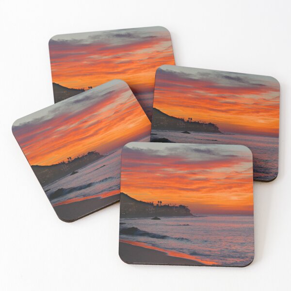 Item preview, Fiery sunrise with orange sky and sea designed and sold by kreativejooce.