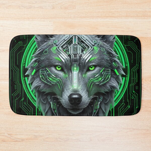 Item preview, Futuristic Neon Cyberwolf designed and sold by RebelPaintBrush.