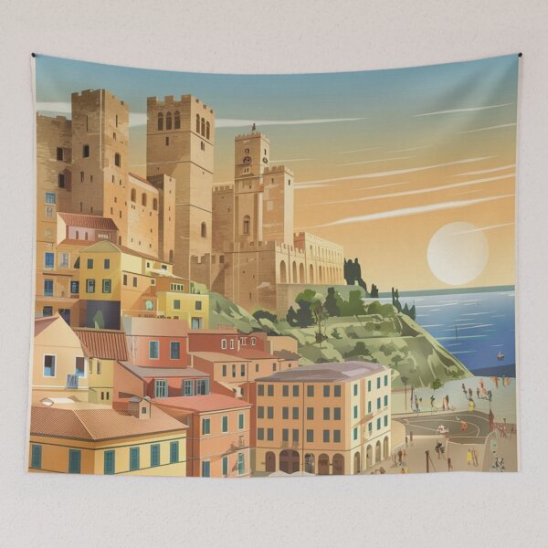 Item preview, Cagliari Vintage Travel Poster designed and sold by TravelerRat.