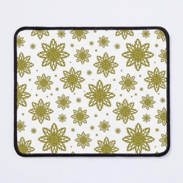 Item preview, Pattern of falling snowflakes "Inspiration" yellow on a white background designed and sold by Cherevan.