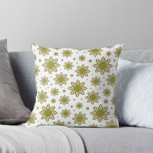 Item preview, Pattern of falling snowflakes "Inspiration" yellow on a white background designed and sold by Cherevan.