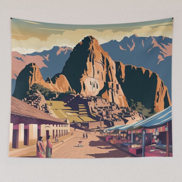 Item preview, Cuzco Vintage Travel Poster designed and sold by TravelerRat.