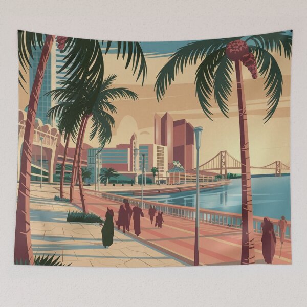 Item preview, Dammam Vintage Travel Poster designed and sold by TravelerRat.