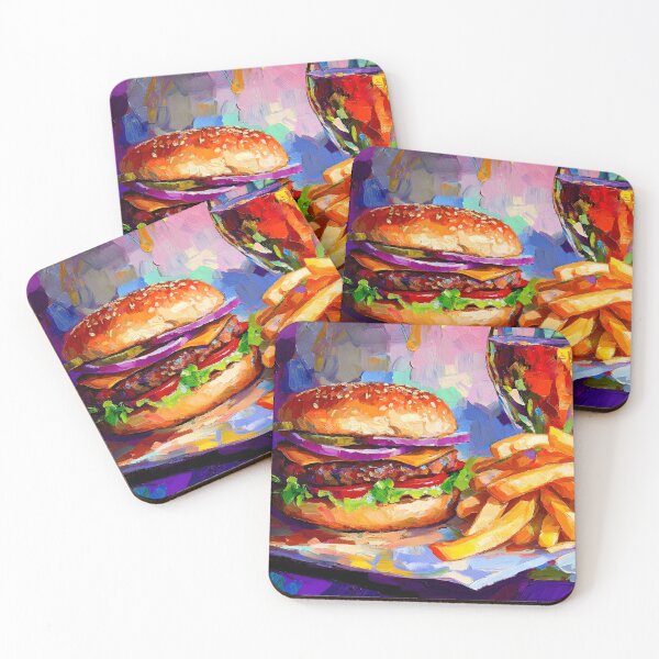 Artikelvorschau, Klassischer Burgergenuss – frische Zutaten, goldene Pommes und Biergenuss entworfen und verkauft von OlfactoART Studio.