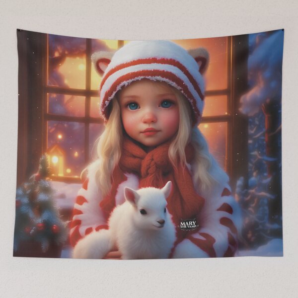 Item preview, Little Lamb & Cute Girl - Winter Wonderland designed and sold by Mary The Vamp.