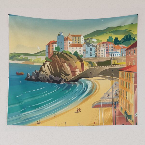 Item preview, Gijon Vintage Travel Poster designed and sold by TravelerRat.