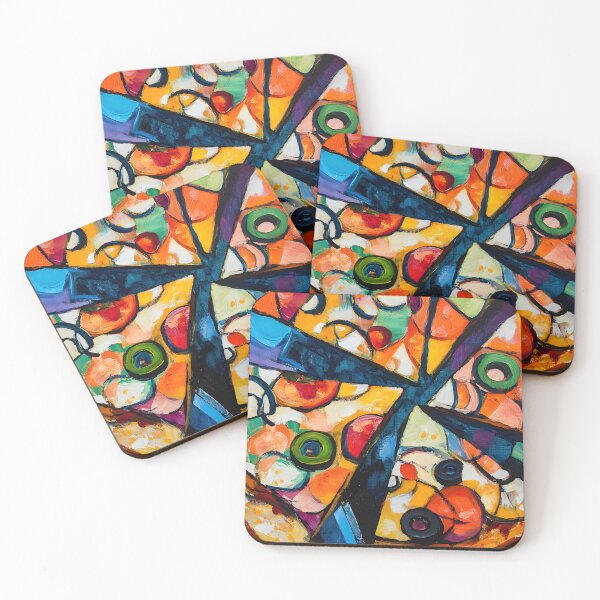 Item preview, Abstract Pizza Delight - Bold Slices of Color and Dynamic Energy designed and sold by OlfactoART Studio.