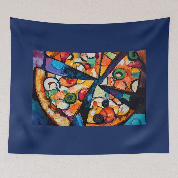Item preview, Abstract Pizza Delight - Bold Slices of Color and Dynamic Energy designed and sold by OlfactoART Studio.
