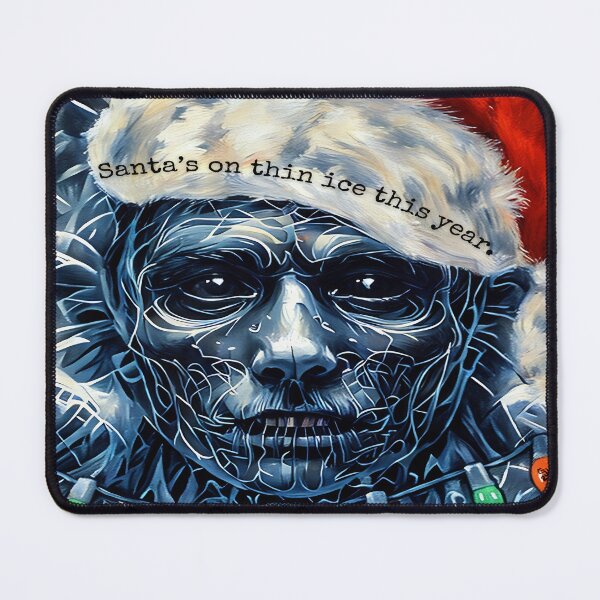 Item preview, Santa’s on Thin Ice – Festive Dark Humor Art designed and sold by gleefulme.