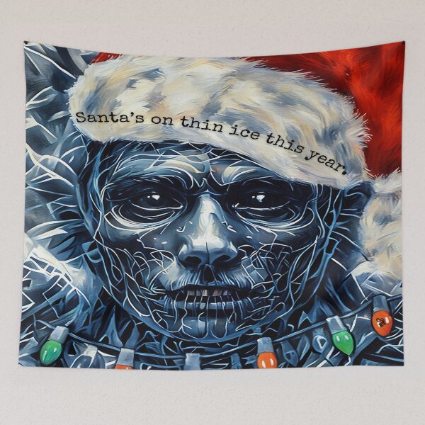 Item preview, Santa’s on Thin Ice – Festive Dark Humor Art designed and sold by gleefulme.