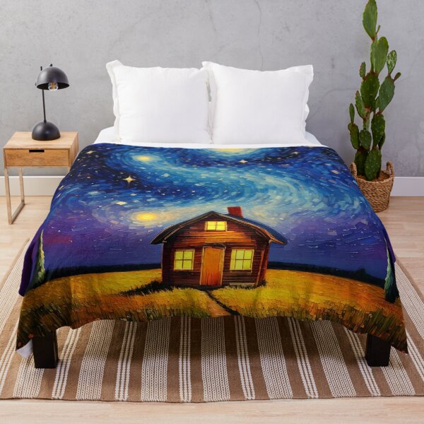 Item preview, Little House on a Starry Night designed and sold by ArtFactoryAI.