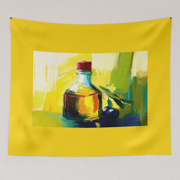 Item preview, Olive Oil Essence - Bold Colors and Dynamic Energy Digital AI Generated Art designed and sold by OlfactoART Studio.