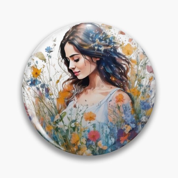 Item preview, Young woman among flowers designed and sold by Nazardes.