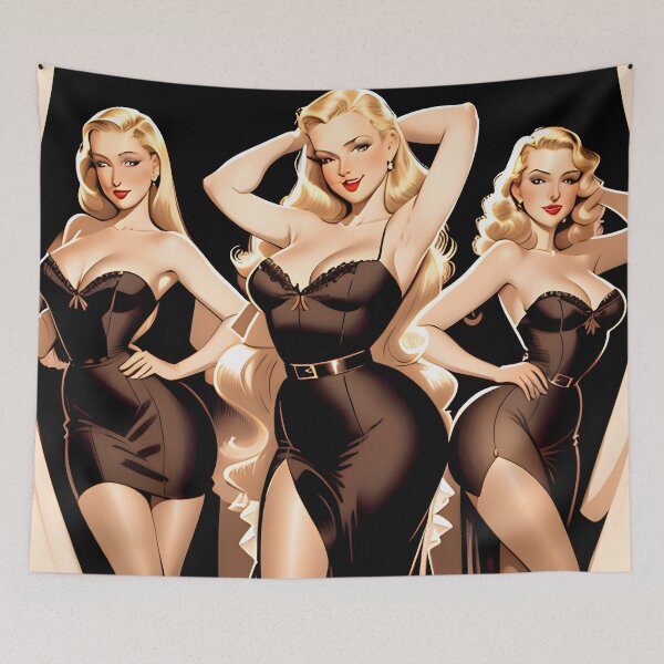 Item preview, Gil Elvgren style trio of blonde bombshells designed and sold by Bobby-Bucks.