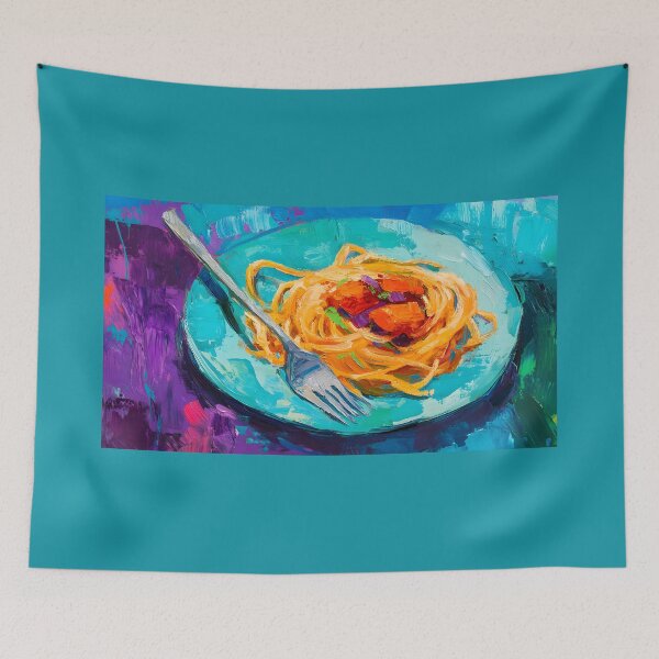 Item preview, Abstract Digital AI Art of a Spaghetti Symphony - A Colorful Feast with Bold, Dynamic Energy designed and sold by OlfactoART Studio.