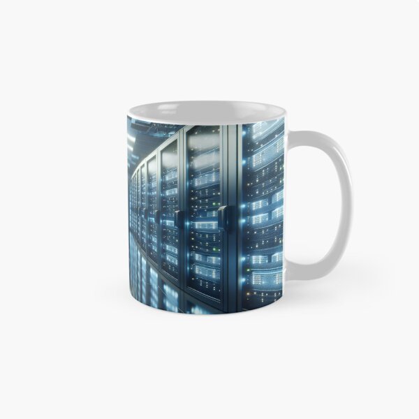 Item preview, Photorealistic Datacenter Server Room - Modern Technology Art Print designed and sold by designssamaya.