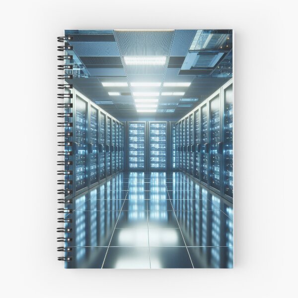 Item preview, Photorealistic Datacenter Server Room - Modern Technology Art Print designed and sold by designssamaya.