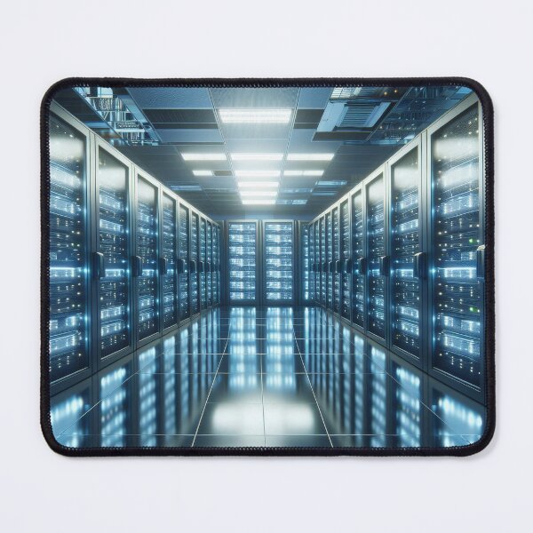 Item preview, Photorealistic Datacenter Server Room - Modern Technology Art Print designed and sold by designssamaya.