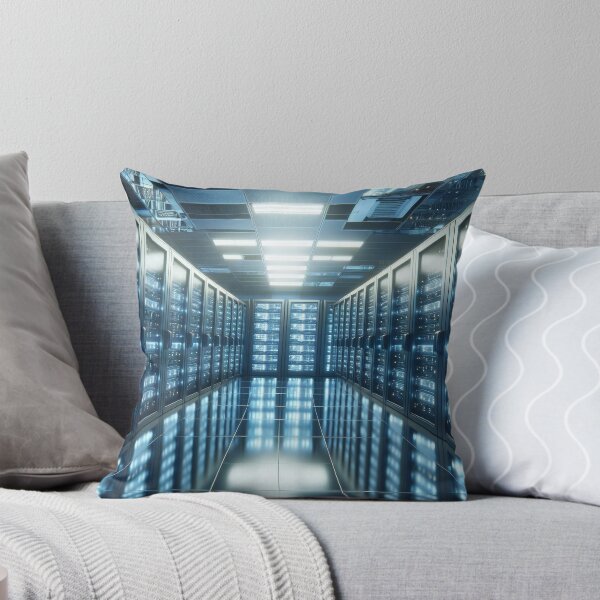 Item preview, Photorealistic Datacenter Server Room - Modern Technology Art Print designed and sold by designssamaya.