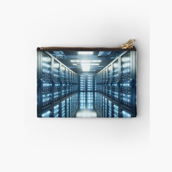 Item preview, Photorealistic Datacenter Server Room - Modern Technology Art Print designed and sold by designssamaya.