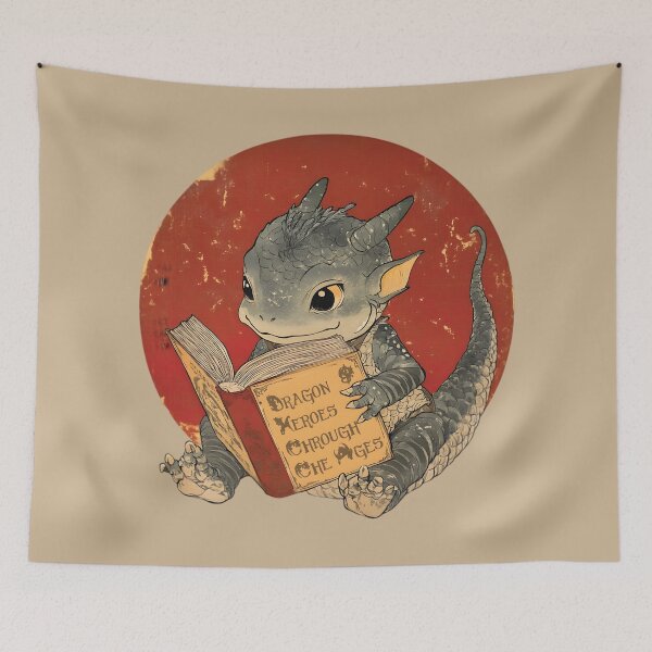 Item preview, Baby Dragon Reading "Dragon Heroes Through the Ages" designed and sold by Playing In Mud.