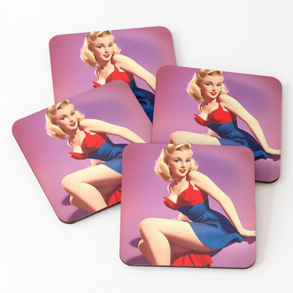 Item preview, Blue and red 1950's style pinup designed and sold by Bobby-Bucks.