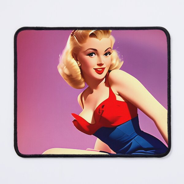 Item preview, Blue and red 1950's style pinup designed and sold by Bobby-Bucks.