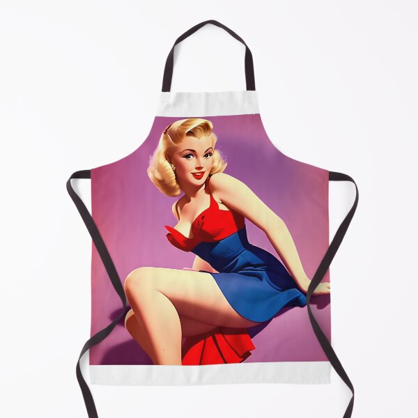 Item preview, Blue and red 1950's style pinup designed and sold by Bobby-Bucks.