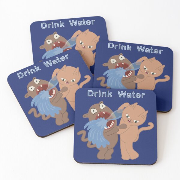 Item preview, Drink Water: funny cats promoting health designed and sold by Catphonesoup.