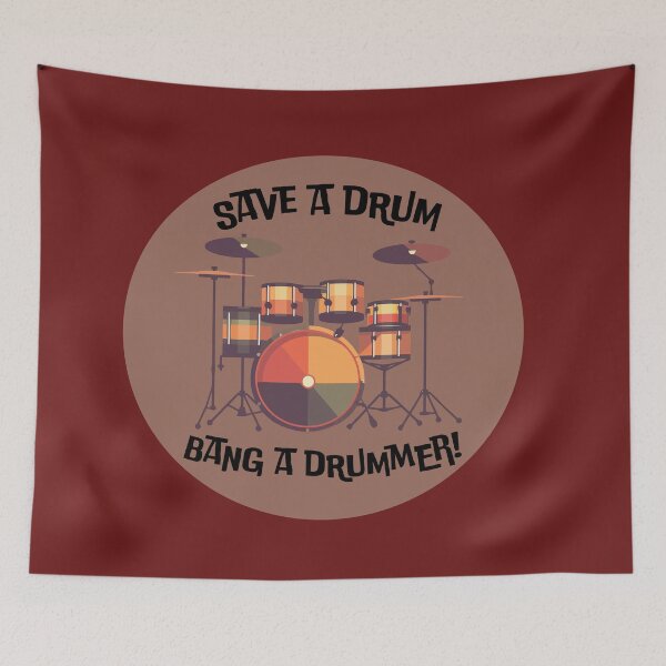 Item preview, SAVE A DRUM BANG A DRUMMER designed and sold by PIXEL POP DESIGNS - Beyond the Norm!.