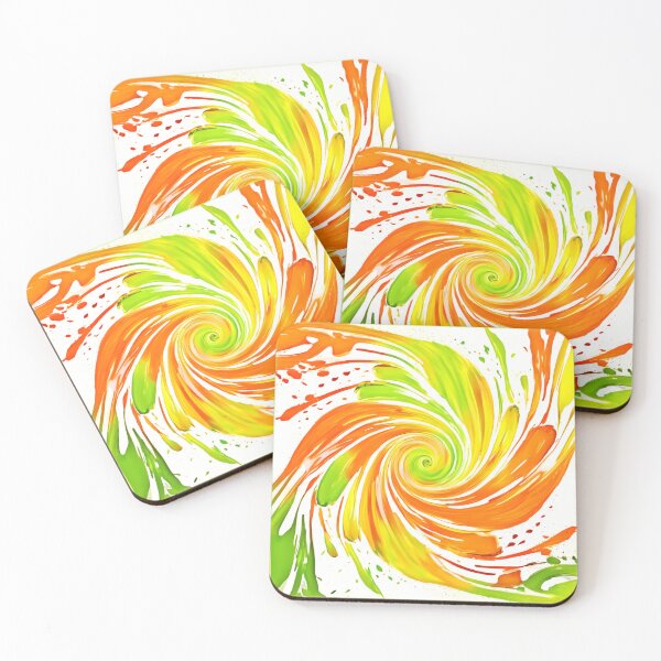 Item preview, Green and Orange Spiral Design designed and sold by Health And Fitness Posts e-Store.