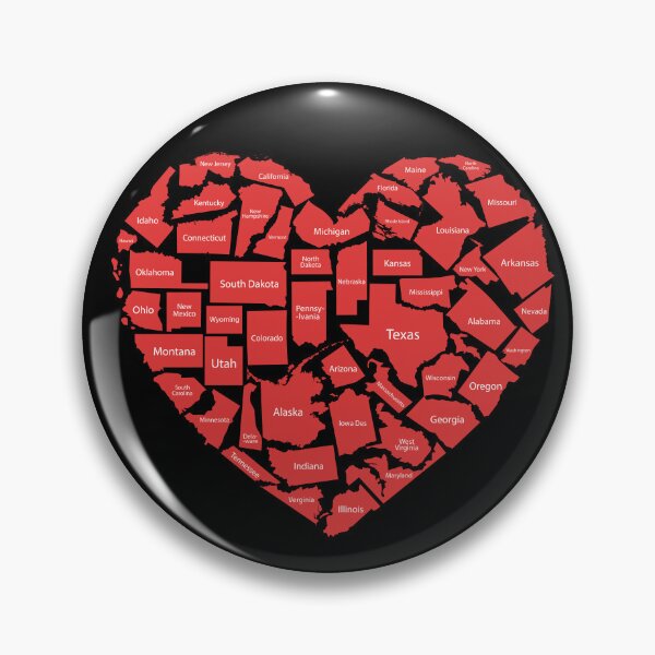 Item preview, United States of America map in Heart shape designed and sold by ShopEasy9.