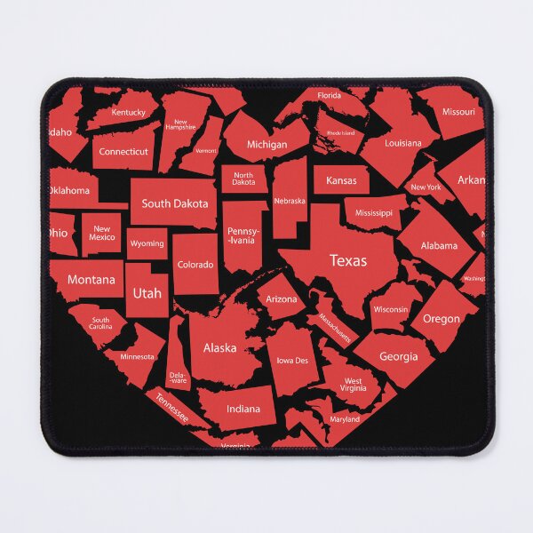 Item preview, United States of America map in Heart shape designed and sold by ShopEasy9.