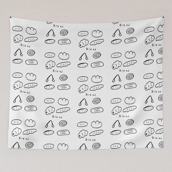 Item preview, Loaf Love: Black & White Bread Illustrations designed and sold by RM-Journey.