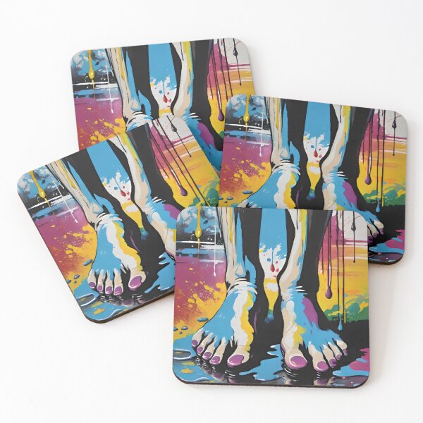 Item preview, Abstract feet with colorful paint stains designed and sold by Pastel-Pulse.