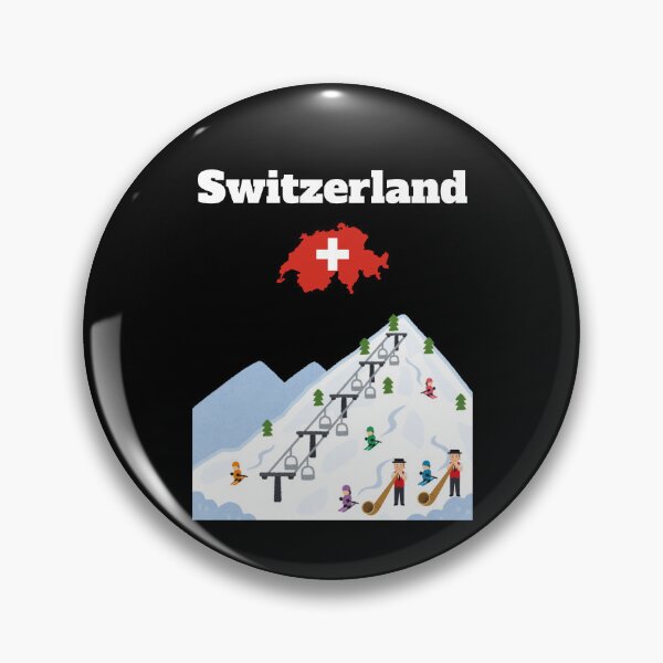 Item preview, Switzerland Ski trip Ski resort Chairlift Swiss flag souvenir  designed and sold by Artstastic.