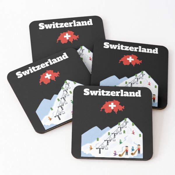 Item preview, Switzerland Ski trip Ski resort Chairlift Swiss flag souvenir  designed and sold by Artstastic.