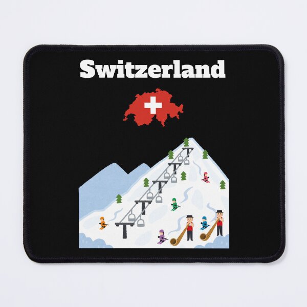 Item preview, Switzerland Ski trip Ski resort Chairlift Swiss flag souvenir  designed and sold by Artstastic.