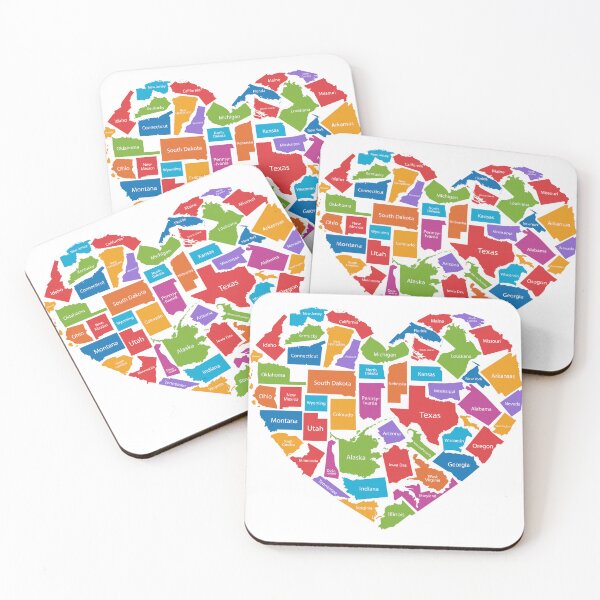 Item preview, USA map in Heart shape  designed and sold by ShopEasy9.