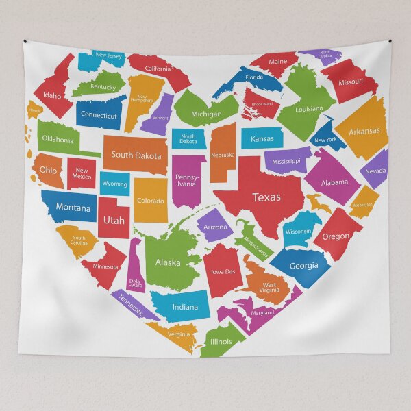 Item preview, USA map in Heart shape  designed and sold by ShopEasy9.